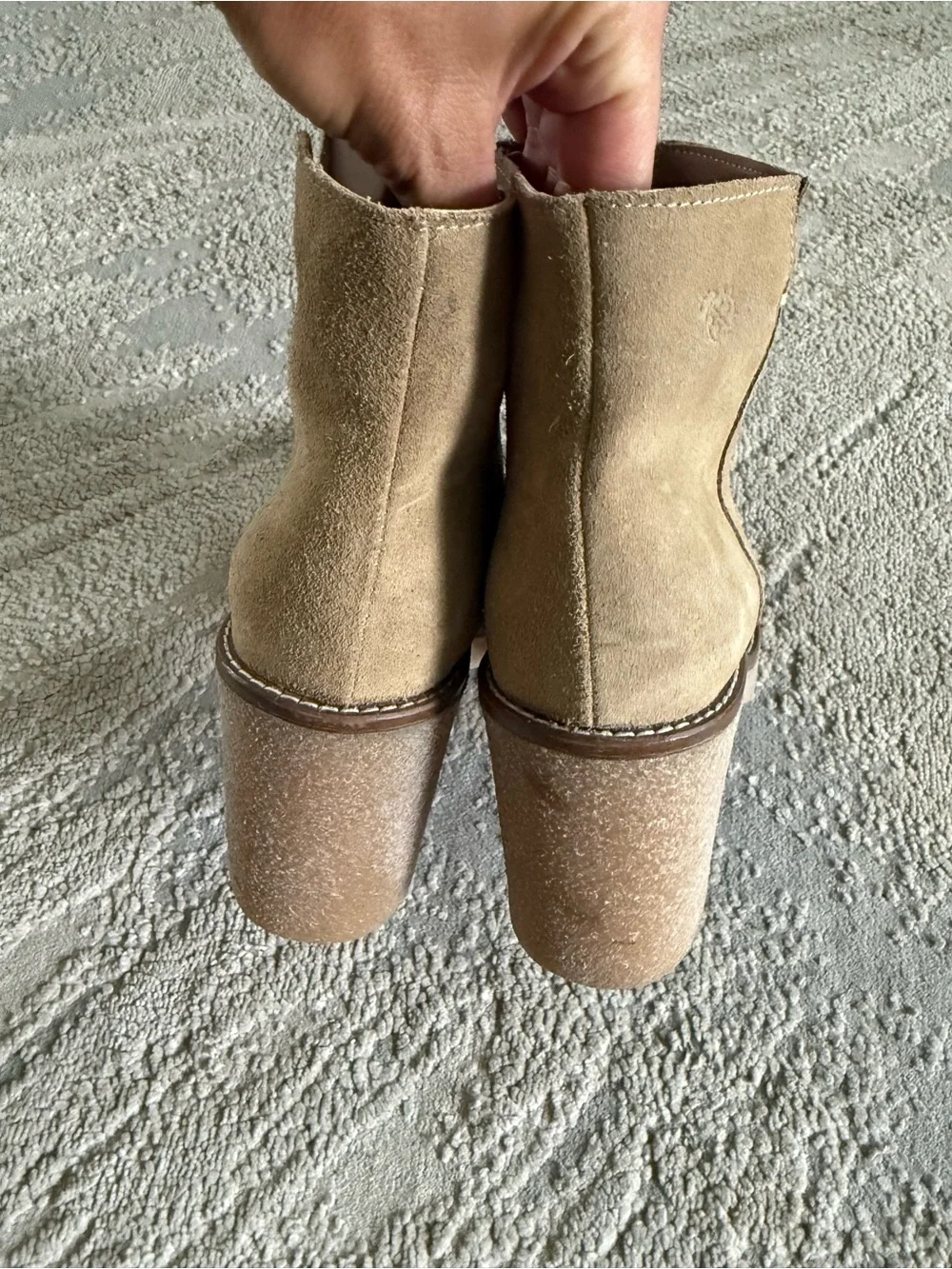 Yokono Gela ankle boots Leather suede Tan block heel 40 9 9.5